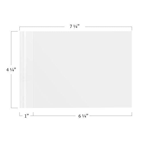Jot & Mark 4x6 Photo Sleeves | Crystal Clear Cello Acrylic Sleeves w/Self Adhesive Resealable Flap - Protect Photographs, Tickets, Notes, and Other