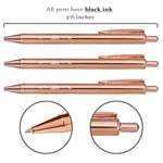 Metallic Pen Set | Rose Gold Pens in Foil Printed Gift Box (3 ball-point pens)