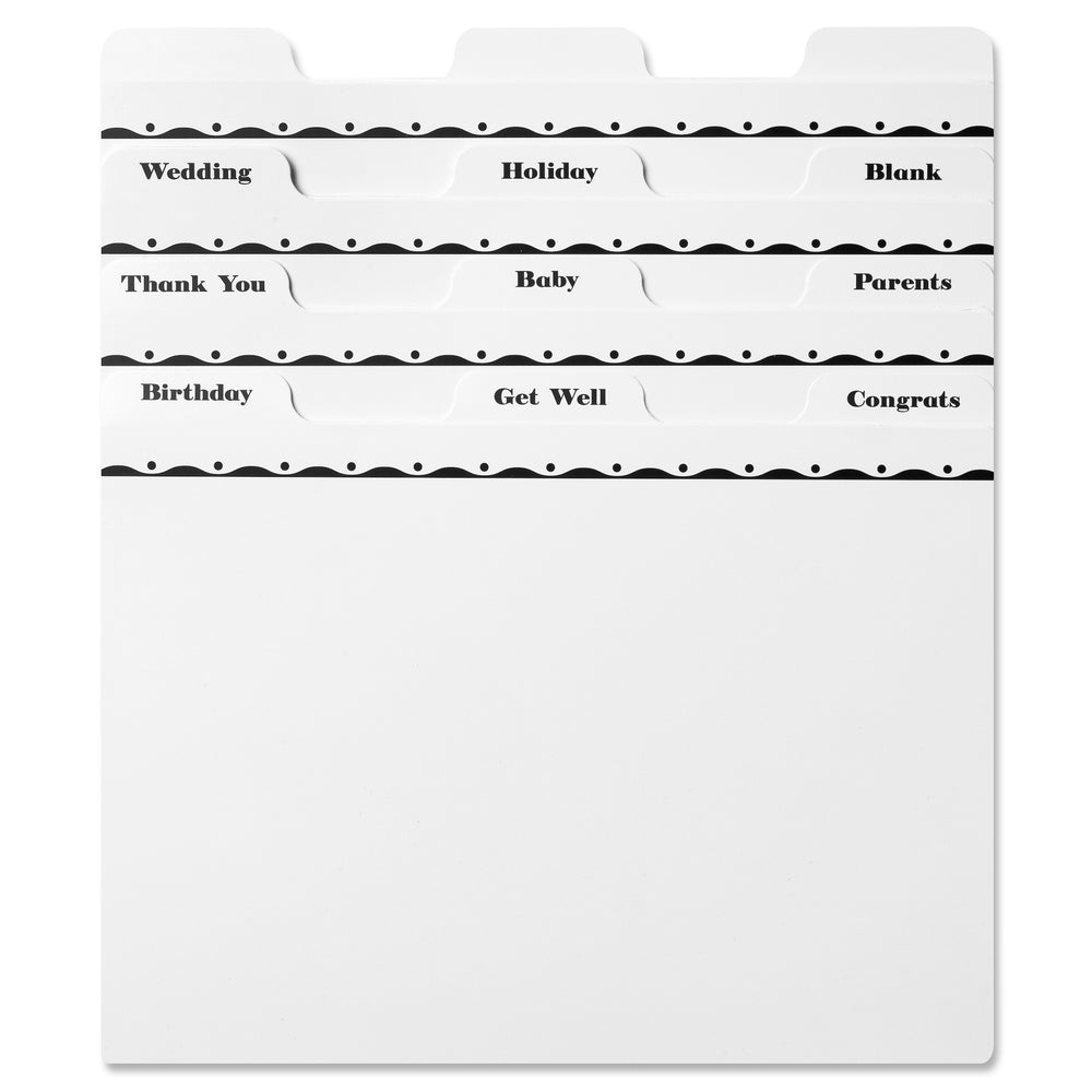 Greeting Card Organizer Tabbed Dividers - Classic (Set of 12)