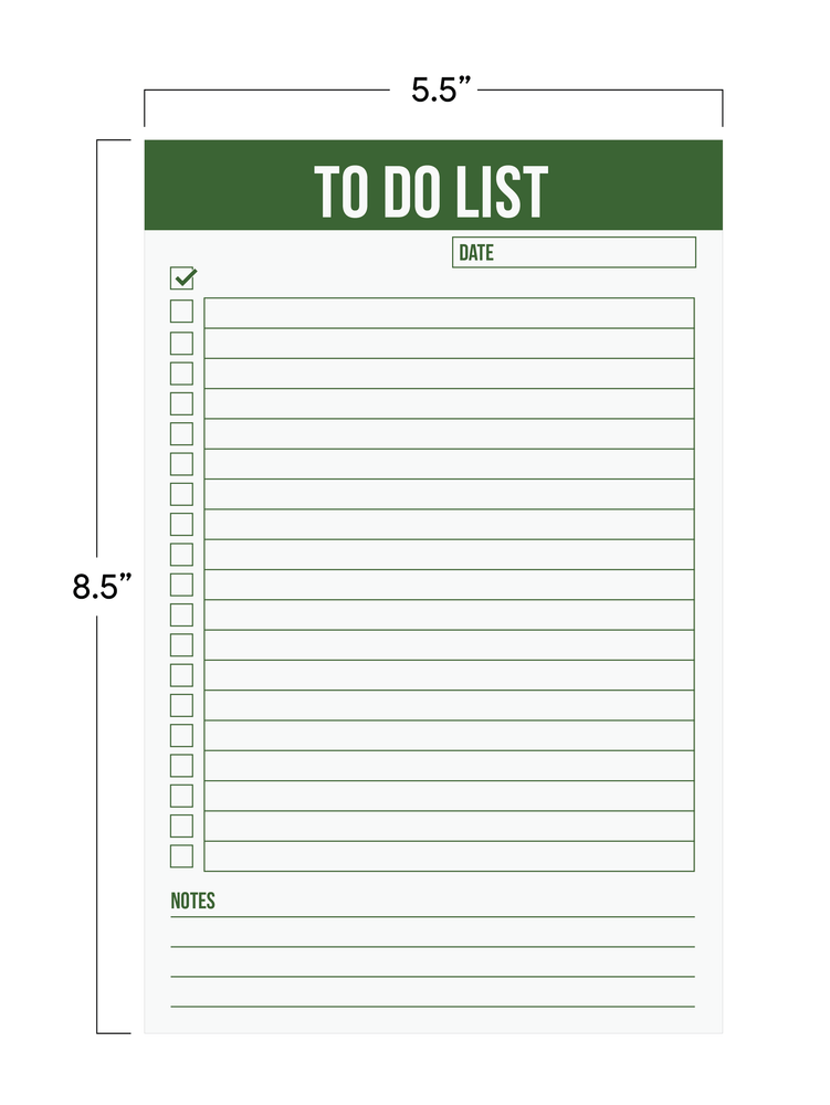 To Do List Magnetic Notepad 5.5" x 8.5" - Green (50 Sheets)