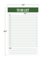 To Do List Magnetic Notepad 5.5" x 8.5" - Green (50 Sheets)