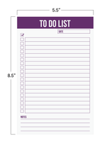 To Do List Magnetic Notepad 5.5" x 8.5" - Purple (50 Sheets)