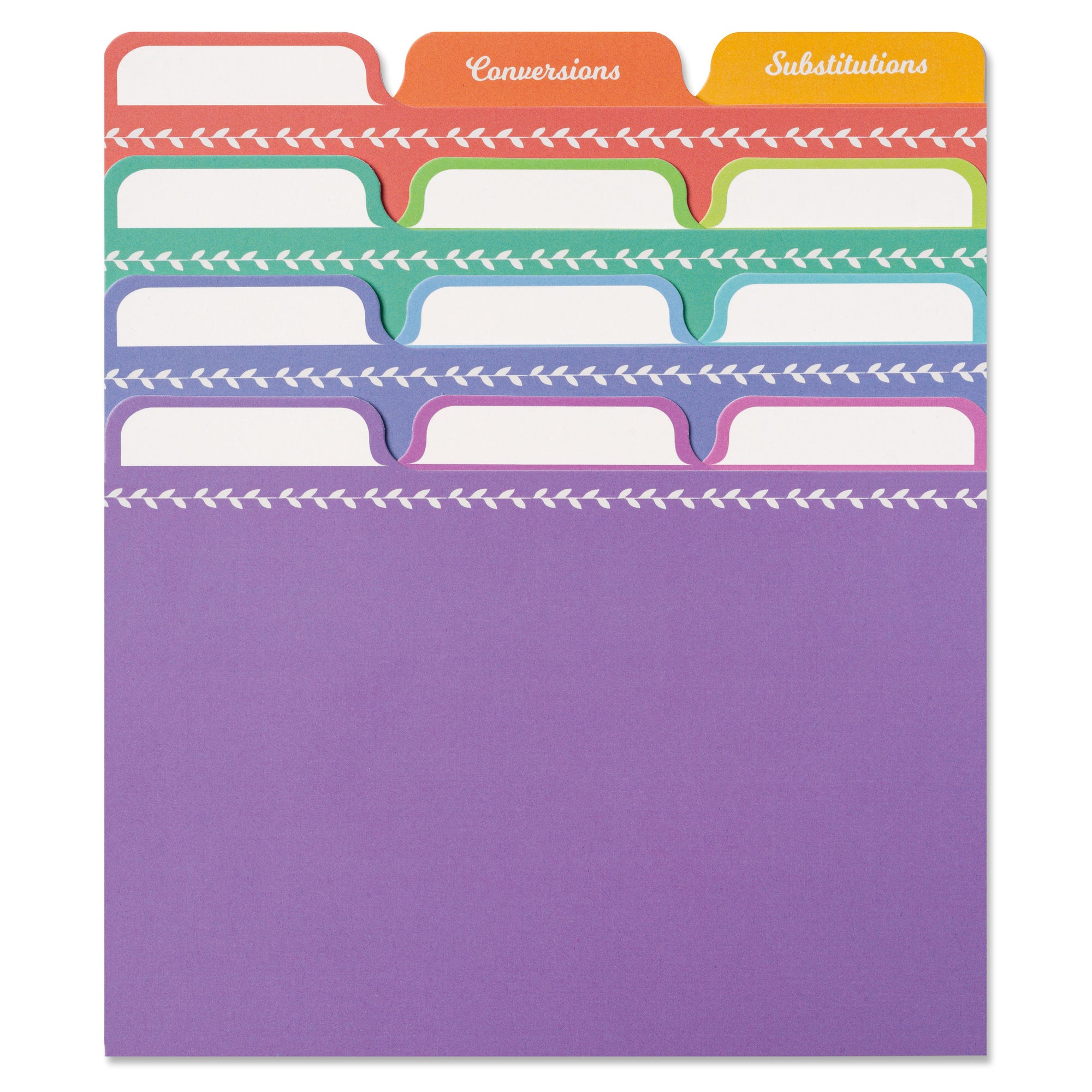 Recipe Card Dividers 4X6 with Tabs (Set of 24) Includes DIY Labels Printed  Cooki