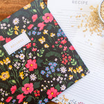 Recipe Binder Kit 8.5x11 (Midnight Bloom) - Full-Page with Clear Protective Sleeves and Color Printing Paper for Family Recipes