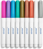 Wet Erase Markers | Metallic Colors for Writing Safely on Glass Windows, Plastic Containers, and Transparent Overlays