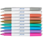 Wet Erase Markers | Metallic Colors for Writing Safely on Glass Windows, Plastic Containers, and Transparent Overlays