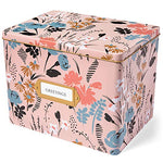 Greeting Card Organizer Tin Box Kit with Dividers, Cards, and Envelopes (Meadow)