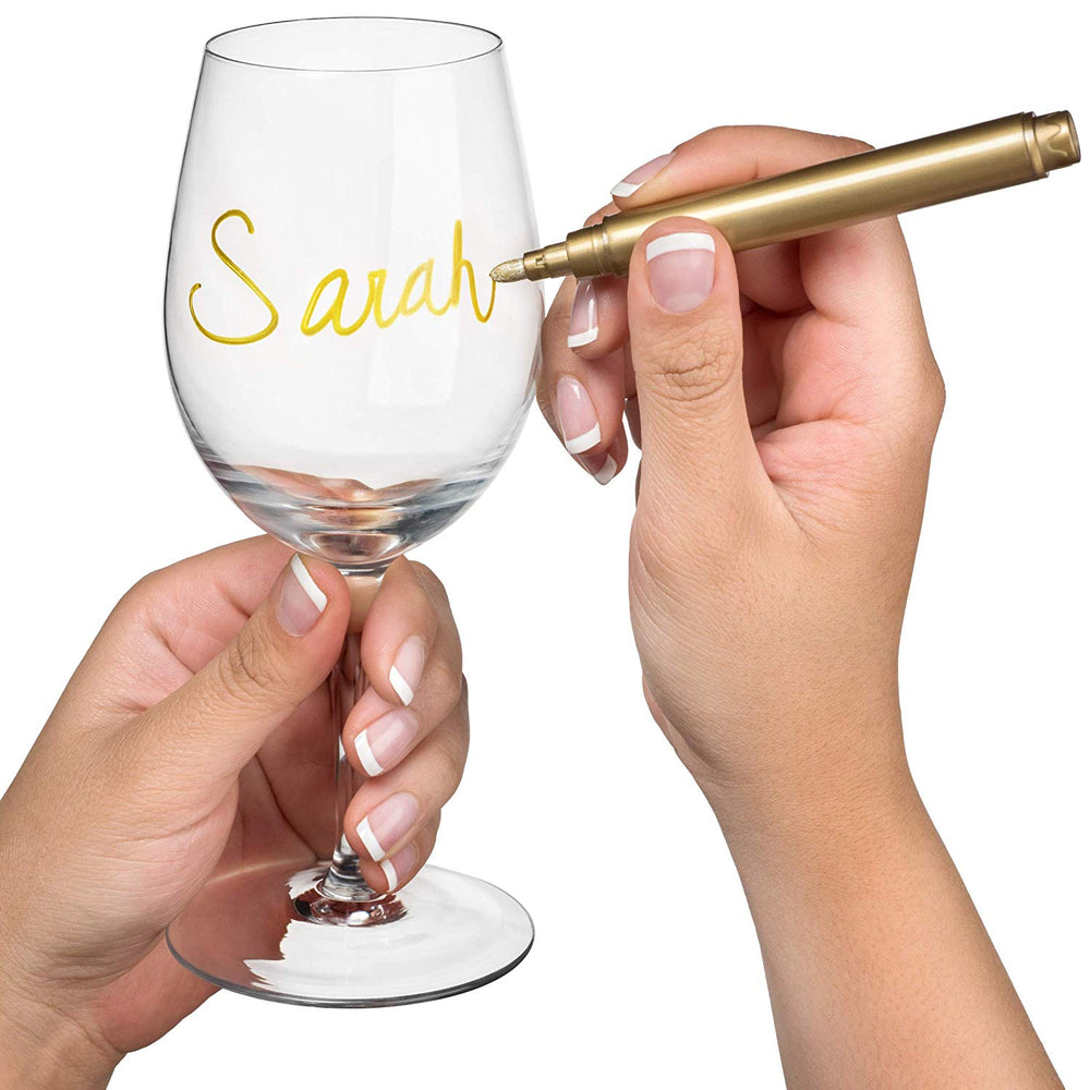 Wine Glass Markers | Erasable, Write on Glass and Customize Stemware for  Weddings, Banquets, and Parties (Set of 10 Colors)