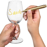 Wine Glass Markers | Erasable, Write on Glass and Customize Stemware for Weddings, Banquets, and Parties (Set of 10 Colors)