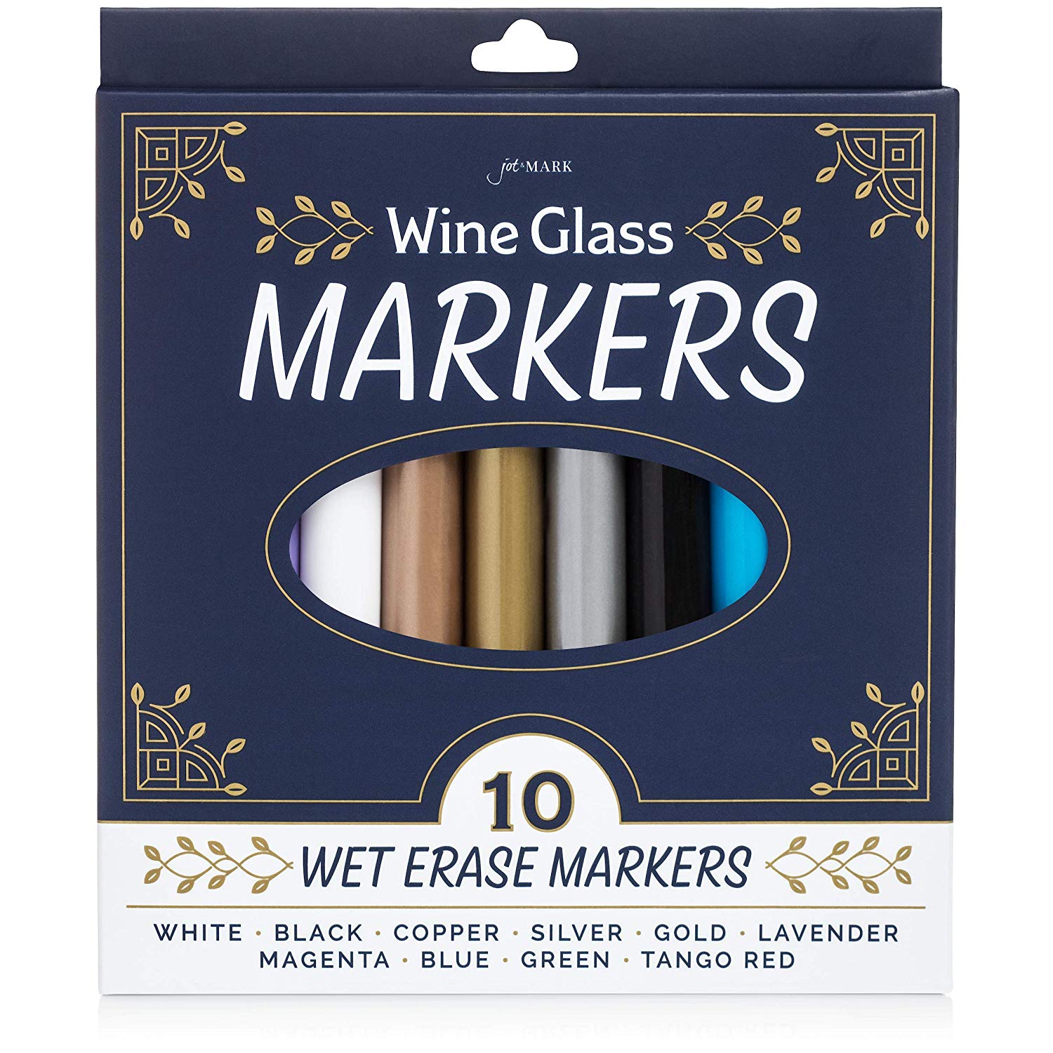 Handy Housewares Erasable Wine Glass Marker Pen Set - Gold & Silver Color - Write on Glass, Great for Weddings, Banquets and Parties!
