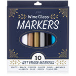 Wine Glass Markers | Erasable, Write on Glass and Customize Stemware for Weddings, Banquets, and Parties (Set of 10 Colors)