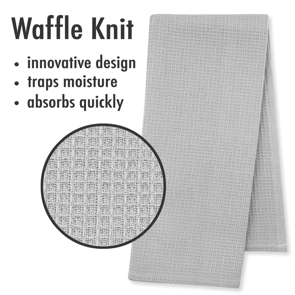 Dish Towels 100 Percent Cotton | Set of 4 for Drying and Kitchen Use (Ansel Grey)