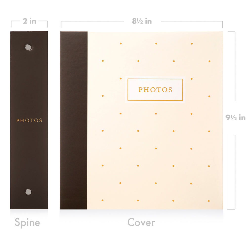 Photo Album Set - Clear Pocket Sleeves, 6 Tab Dividers, 3-Ring Binder 8.5" x 9.5" (Champagne Symphony)