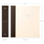 Photo Album Set - Clear Pocket Sleeves, 6 Tab Dividers, 3-Ring Binder 8.5" x 9.5" (Champagne Symphony)