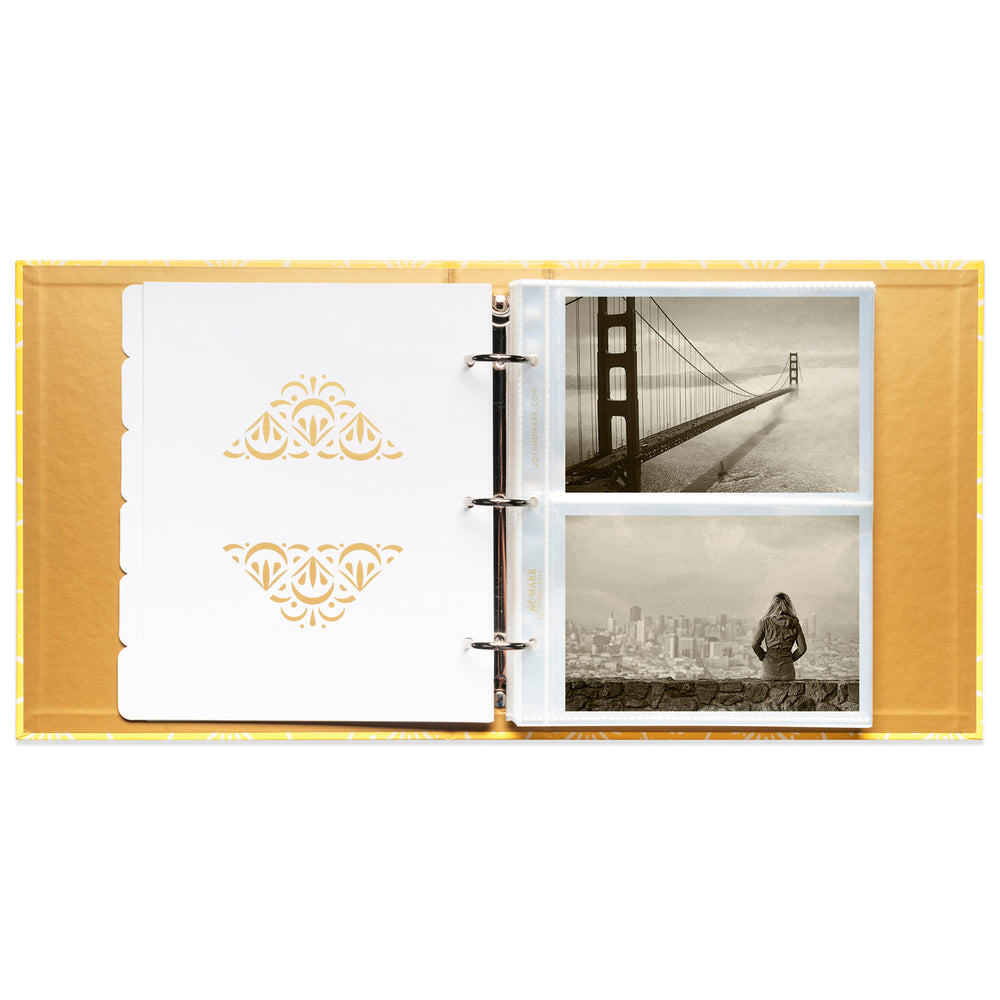Photo Album Set - Clear Pocket Sleeves, 6 Tab Dividers, 3-Ring Binder 8.5" x 9.5" (Desert Sun)