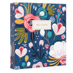 Recipe Binder Kit 8.5x9.5 (Garden Floral) - Recipes Binder, 4x6in Recipe Cards, Rainbow Dividers, and Protective Sleeves