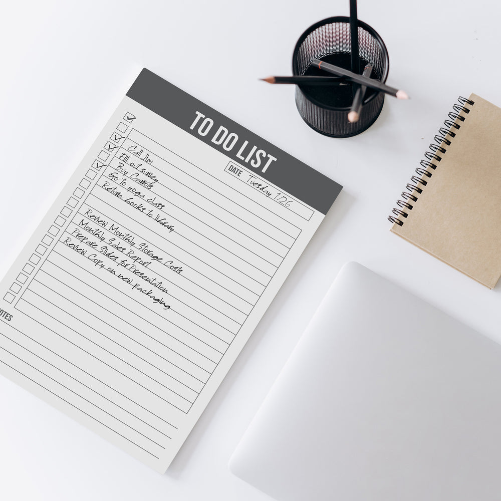 To Do List Magnetic Notepad 5.5" x 8.5" - Grey (50 Sheets)