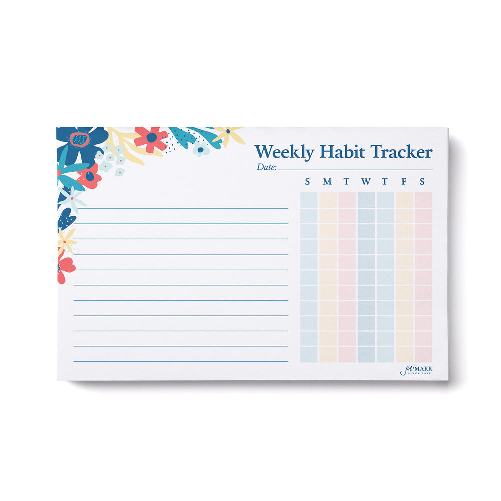 Weekly Habit Tracker Notepad (Seaside Floral)