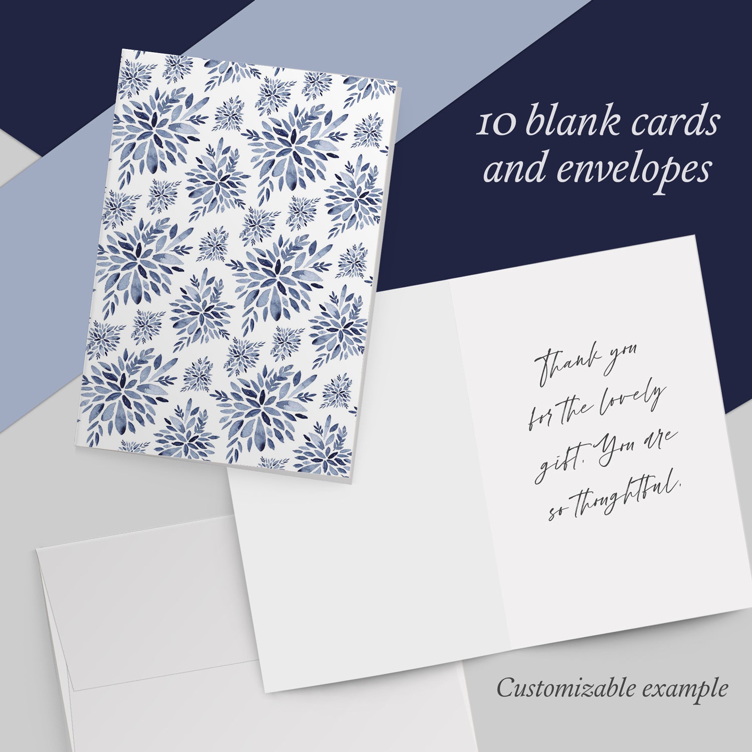 Blank Greeting Cards Set (10 Cards and Envelopes) - Scandinavian Flora –  Jot & Mark