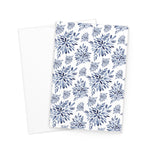 Blank Greeting Cards Set (10 Cards and Envelopes) - Indigo Floral