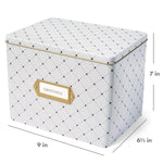 Greeting Card Organizer Tin Box Kit with Dividers, Cards, and Envelopes (Dots)