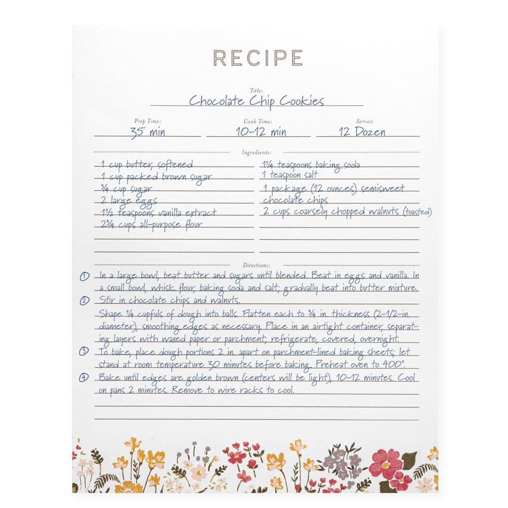 Recipe Binder Kit 8.5x11 (Midnight Bloom) - Full-Page with Clear Protective Sleeves and Color Printing Paper for Family Recipes