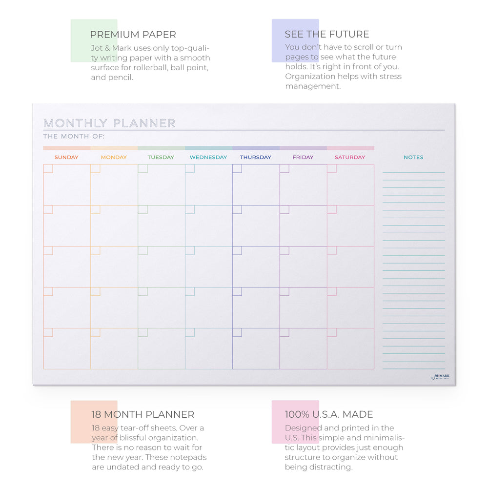 Monthly Planner Desk Size (Pastel) – Jot & Mark monthly-planner-desk-size-pastel-jot-mark