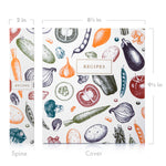 Recipe Binder Kit 8.5x9.5 (Autumn Harvest) - Recipes Binder, 4x6in Recipe Cards, Rainbow Dividers, and Protective Sleeves