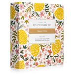 Recipe Binder Kit 8.5x9.5 (Summer Citrus) - Recipes Binder, 4x6in Recipe Cards, Rainbow Dividers, and Protective Sleeves