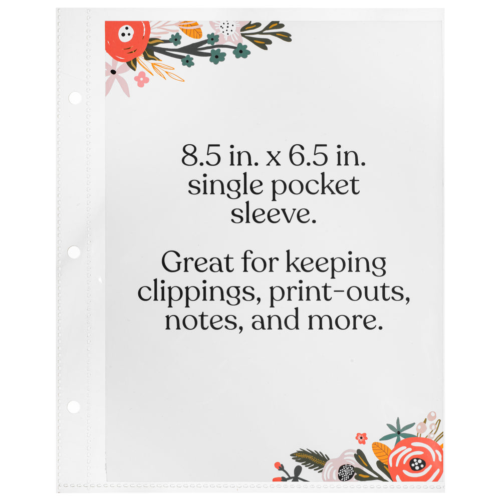 Recipe Binder Protective Sleeves - 25 Single-Pocket 9.5" x 8.5" Sleeves for Classic-Size Binder