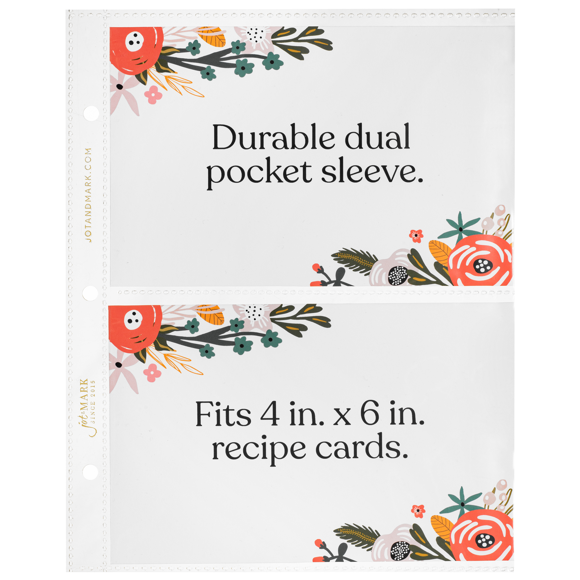 Recipe Binder Protective Sleeves 8.5" x 9.5" - Two Card Sleeves Only Jot & Mark Recipe Binder Protective Sleeves 8.5" x 9.5" - Two Card Sleeves Only Jot & Mark