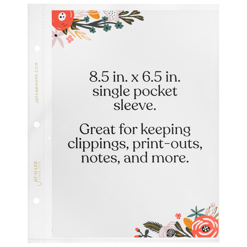 Recipe Binder Protective Sleeves - 10 Single-Pocket 9.5" x 8.5" Sleeves for Classic-Size Binder