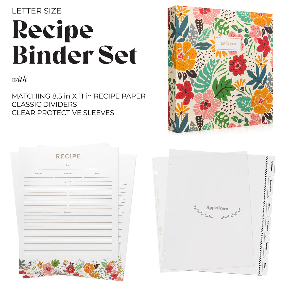 Gardening Binder, 3 Ring Full Page Organizer Kit 8.5x11'' with