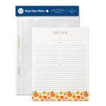 Recipe Binder Protective Sleeves and Printed Paper 8.5" x 11" Expansion Pack (Peach Dream)