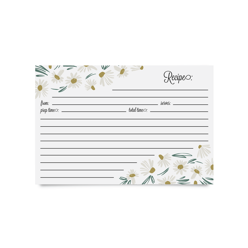 Recipe Cards (4x6") - English Daisies (Pack of 50)