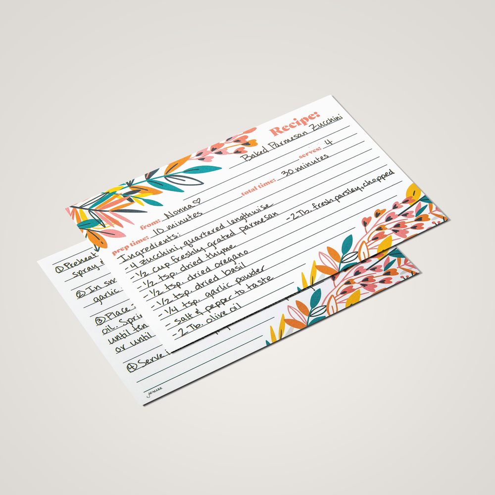 Recipe Cards (4x6") - Exotic Floral (Pack of 50)
