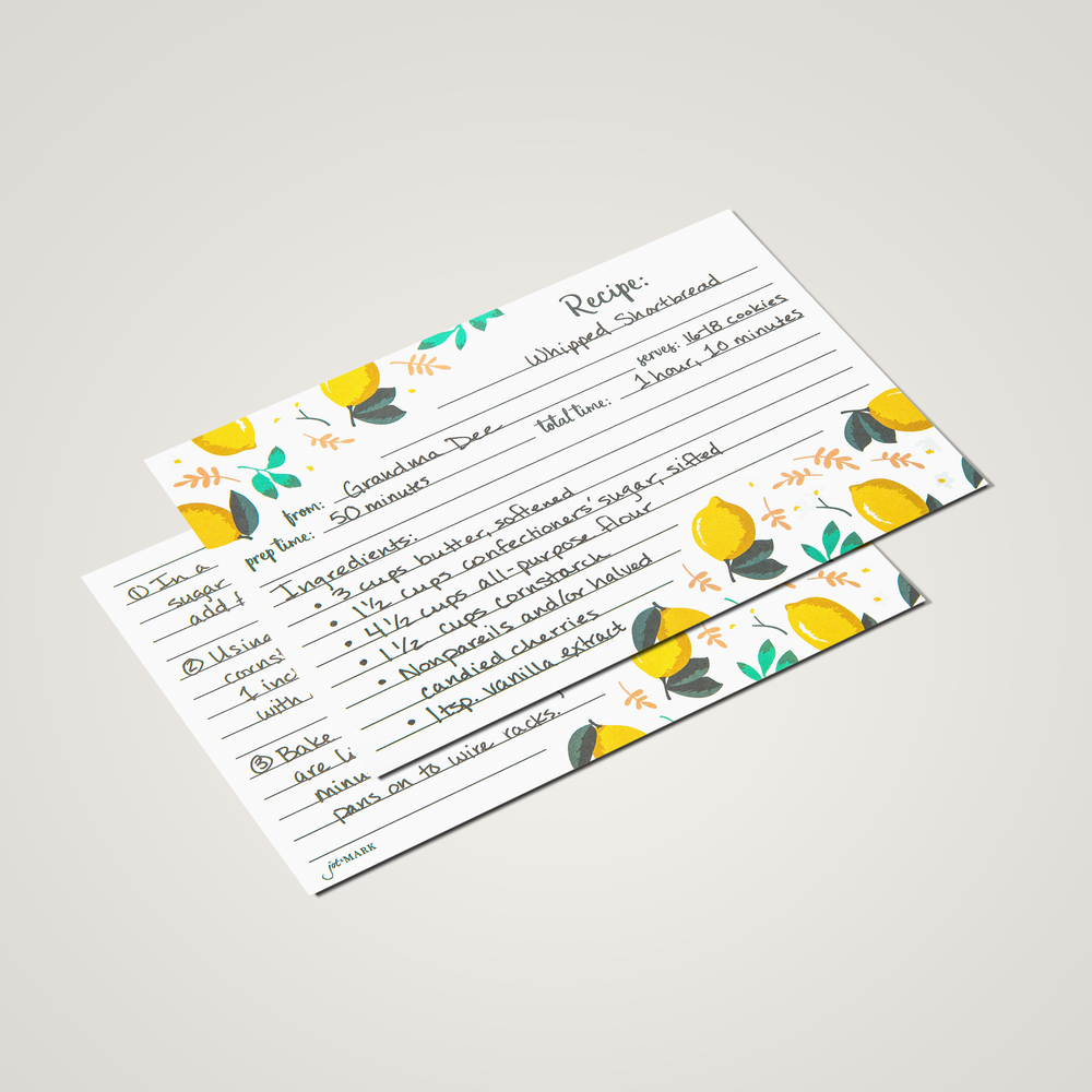 Recipe Cards (4x6")- Lemon Zest (Pack of 50)