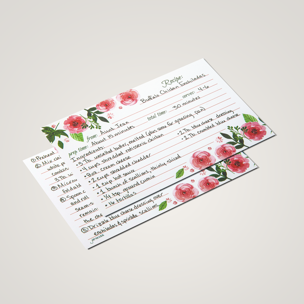 Recipe Cards (4x6) - Pink Peonies (Pack of 50) – Jot & Mark