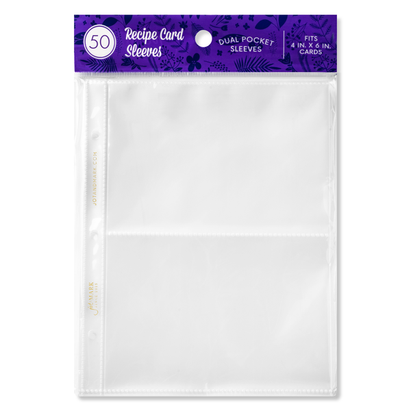 Recipe Binder Protective Sleeves 8.5" x 9.5" - Two Card Sleeves Only Jot & Mark Recipe Binder Protective Sleeves 8.5" x 9.5" - Two Card Sleeves Only Jot & Mark