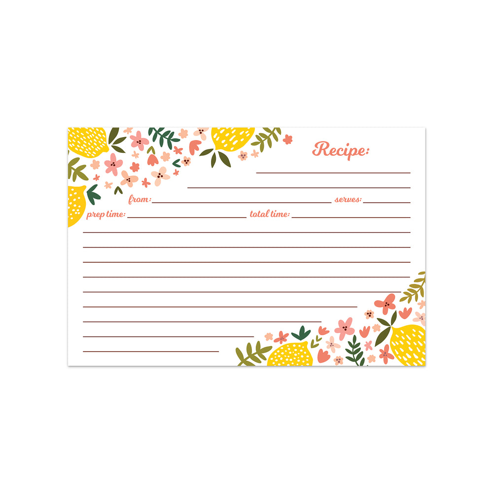 Recipe Cards (4x6") - Summer Citrus (Pack of 50)