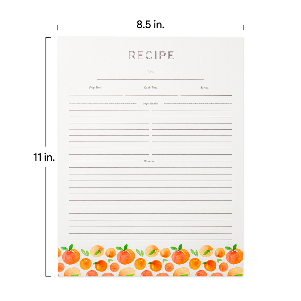 Recipe Binder Protective Sleeves and Printed Paper 8.5" x 11" Expansion Pack (Peach Dream)