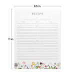 Recipe Binder Protective Sleeves and Printed Paper 8.5" x 11" Expansion Pack (Pinwheel Floral)