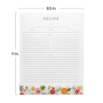 Recipe Binder Protective Sleeves and Printed Paper 8.5" x 11" Expansion Pack (Tropical Floral)