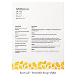 Recipe Binder Protective Sleeves and Printed Paper 8.5" x 11" Expansion Pack (Lemon Zest)