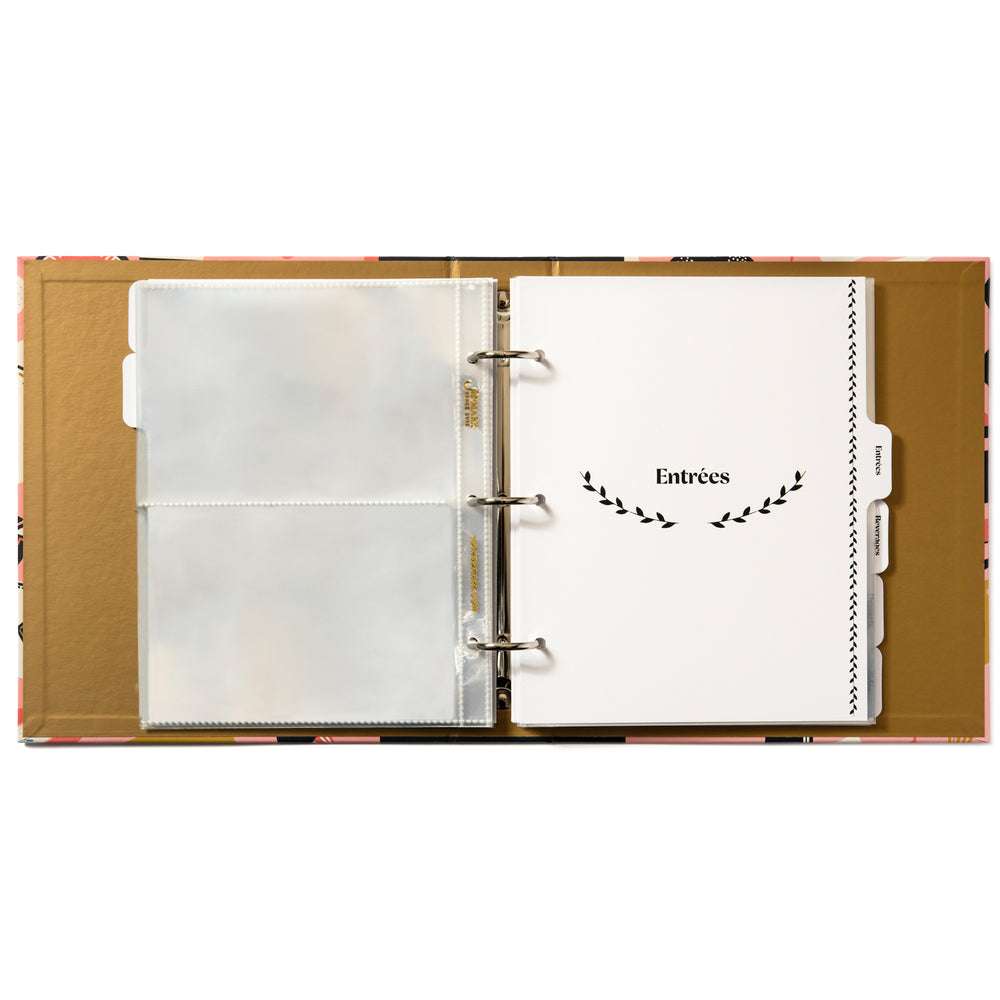 Recipe Binder Kit 8.5x9.5 (Mise en Place) - Recipes Binder, 4x6in Recipe Cards, Classic Dividers, and Protective Sleeves