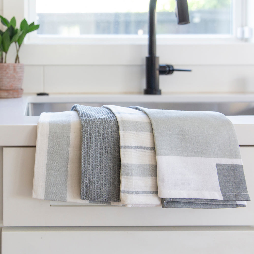 Dish Towels 100 Percent Cotton  Set of 4 for Drying and Kitchen