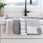 Dish Towels 100 Percent Cotton | Set of 4 for Drying and Kitchen Use (Ansel Grey)