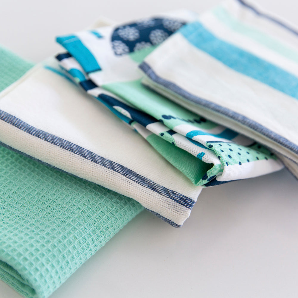 Brookyn Stripe Kitchen Towel 18x28 inch Teal,100% Cotton, Quick Dry, Tea  Towels, Bar Towels, Highly Absorbent, Cleaning Towels, Kitchen Tea Towels