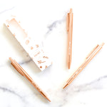 Metallic Pen Set | Rose Gold Pens in Foil Printed Gift Box (3 ball-point pens)