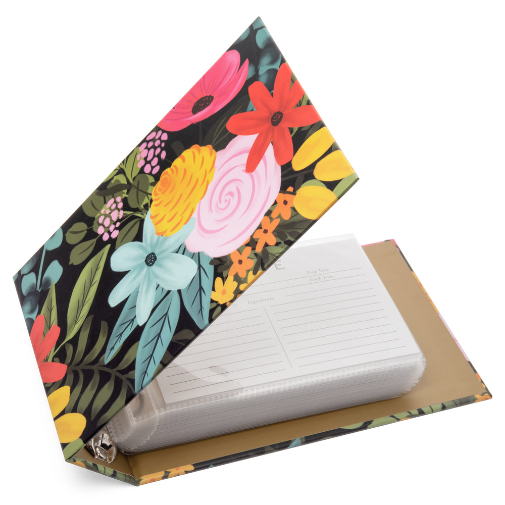 Recipe Organizer Mini Binder Set (Onyx Blossoms)